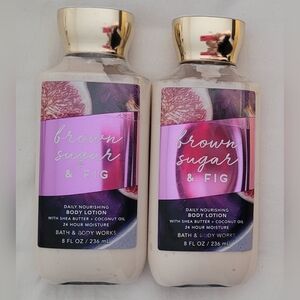 Bath & Body Works Brown Sugar & Fig Body Lotion - Set of 2 (8 oz Each)
